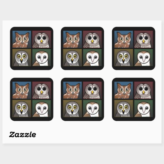 Vier kleureneigenaar (donker) vierkante sticker (Vel)