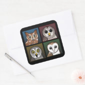 Vier kleureneigenaar (donker) vierkante sticker (Envelop)