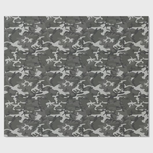 Vier kleurengrijze schaduwen camouflage cadeaupapier (Vlak)