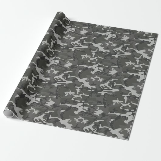 Vier kleurengrijze schaduwen camouflage cadeaupapier (Uitgerold)