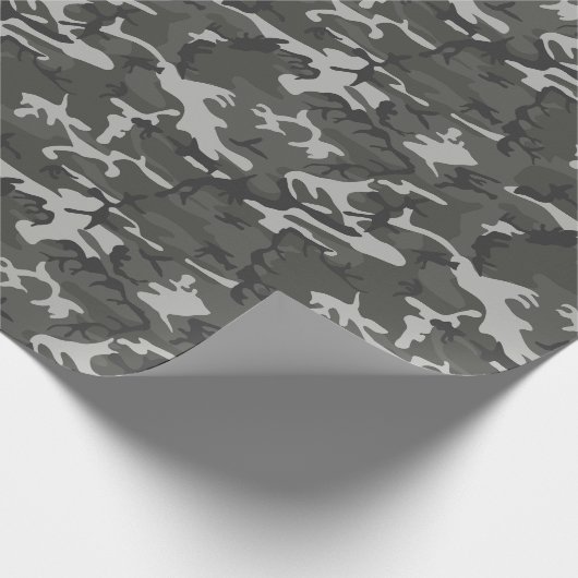 Vier kleurengrijze schaduwen camouflage cadeaupapier (Hoek)