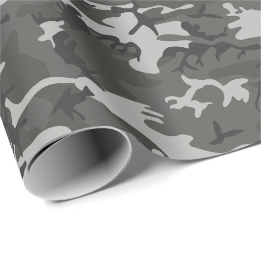 Vier kleurengrijze schaduwen camouflage cadeaupapier (Rol Hoek)