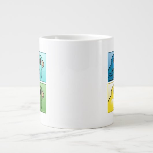 Vier kleurenlijnen grote koffiekop (Voorkant)