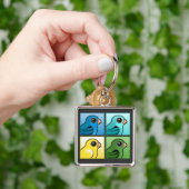 Vier kleurenlijnen sleutelhanger (Hand)