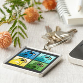 Vier kleurenlijnen sleutelhanger (Zijkant)