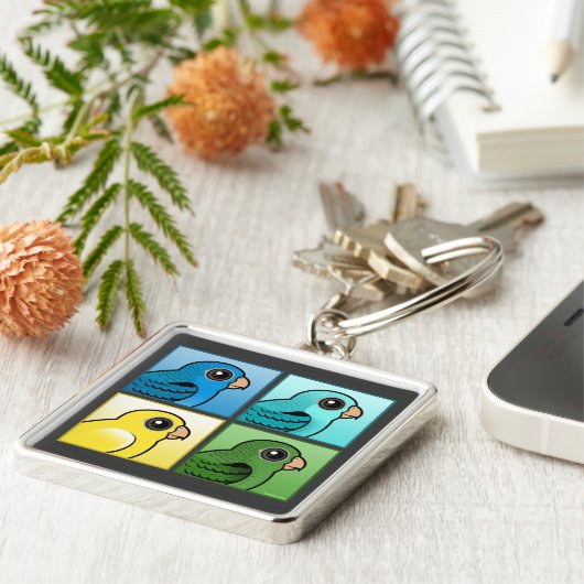 Vier kleurenlijnen sleutelhanger (Zijkant)