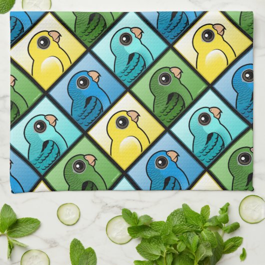 Vier kleurenlijnen theedoek (Gevouwen)