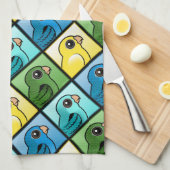 Vier kleurenlijnen theedoek (Quarter Fold)