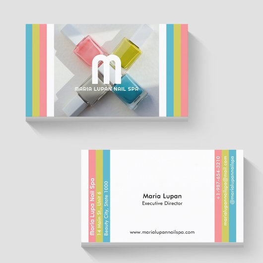 Vier kleurenset Nail Poolse Nail Spa-Visitekaartje Visitekaartje