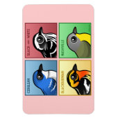 Vier kleurenwaarschuwingen magneet (Verticaal)