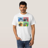 Vier kleurenwaarschuwingen t-shirt (Voorkant volledig)