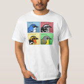Vier kleurenwaarschuwingen t-shirt (Voorkant)