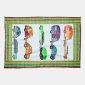 Vier kleurrijke caravans Dish Towels Theedoek (Horizontaal)