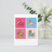 Vier kleurrijke eenden briefkaart (Staand voorkant)