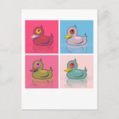 Vier kleurrijke eenden briefkaart (Voorkant)