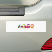 Vier kleurrijke eigenaars bumpersticker (Op auto)