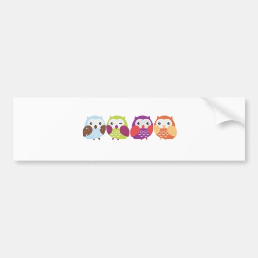 Vier kleurrijke eigenaars bumpersticker (Voorkant)