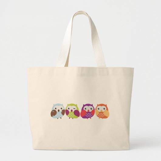 Vier kleurrijke eigenaars grote tote bag (Voorkant)
