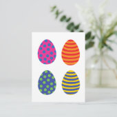 Vier kleurrijke paaseieren briefkaart (Staand voorkant)