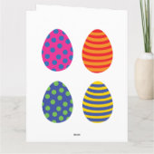 Vier Kleurrijke Paaseieren Kaart (Achterkant)