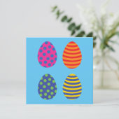 Vier kleurrijke paaseieren kaart (Staand voorkant)