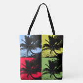 Vier kleurrijke palmbomen tote bag (Voorkant)