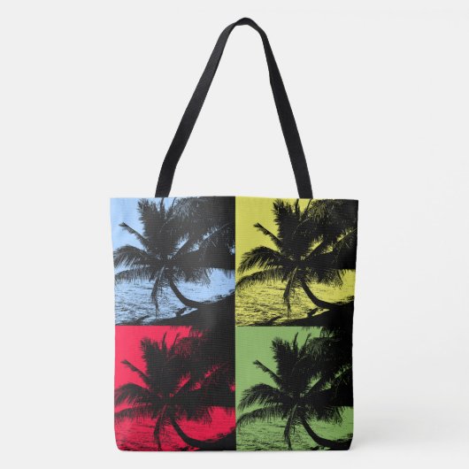 Vier kleurrijke palmbomen tote bag (Voorkant)