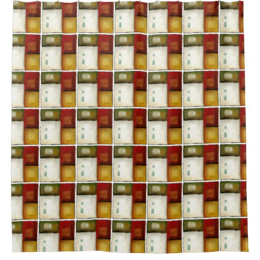 Vier kleurrijke rechthoeken van Chariklia Zarris Douchegordijn (Voorkant)