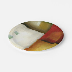 Vier kleurrijke rechthoeken van Chariklia Zarris Papieren Bordje