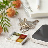 Vier kleurrijke rechthoeken van Chariklia Zarris Sleutelhanger (Zijkant)