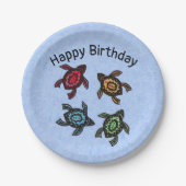 Vier kleurrijke schildpadden Abstracte markeringen Papieren Bordje (Voorkant)