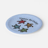 Vier kleurrijke schildpadden Abstracte markeringen Papieren Bordje (Gekanteld)