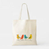 VIER KLEURRIJKE VOGELS MINIMALISTISCH ONTWERP OP C TOTE BAG (Achterkant)