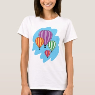 Vier kleurrijke warme luchtballonnen t-shirt