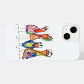 Vier kleurrijke whimsical-vogels Case-Mate iPhone case (Achterkant (horizontaal))