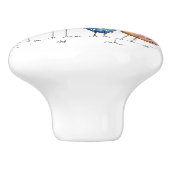 Vier kleurrijke Whimsical-vogels Keramische Knop (Zijkant)