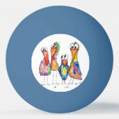 Vier kleurrijke whimsical-vogels pingpongbal (Voorkant)