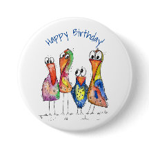 Vier kleurrijke whimsical-vogels