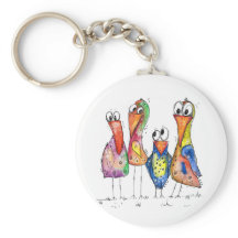 Vier kleurrijke whimsical-vogels