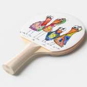 Vier kleurrijke whimsical-vogels tafeltennisbatje (Voorkant Gekanteld)