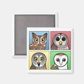 Vier kleurstofeigenaar (pastel) magneet (Voorkant / Achterkant)