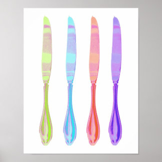 Vier Knives Kitchen Art Poster