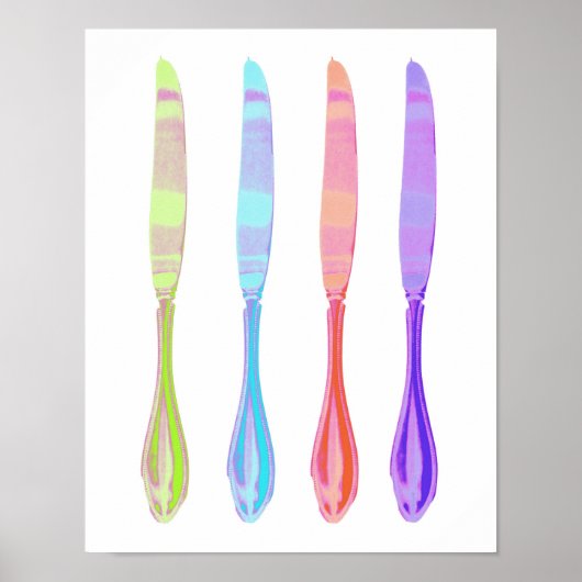 Vier Knives Kitchen Art Poster (Voorkant)