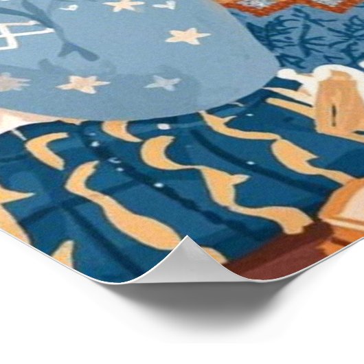 Vier knusse nachten gebreide deken poster (Hoek)