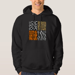 Vier Koe dierpatronen tijger leopard Zebra Hoodie