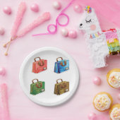 Vier koffers Papieren Borden Papieren Bordje (Feest)