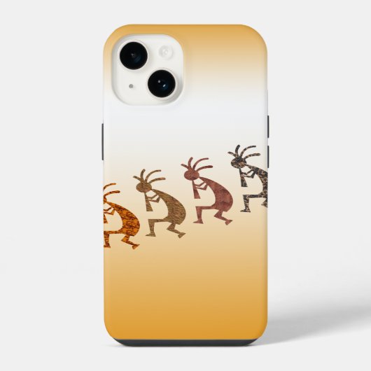 Vier Kokopelli iPhone Hoesje (Achterkant)