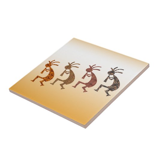 Vier Kokopelli Tegeltje (Zijkant)
