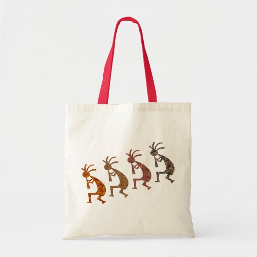 Vier Kokopelli Tote Bag (Voorkant)