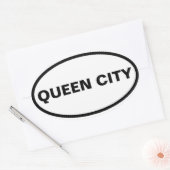 VIER "KONINGSTAD" OVALE STICKER (Envelop)